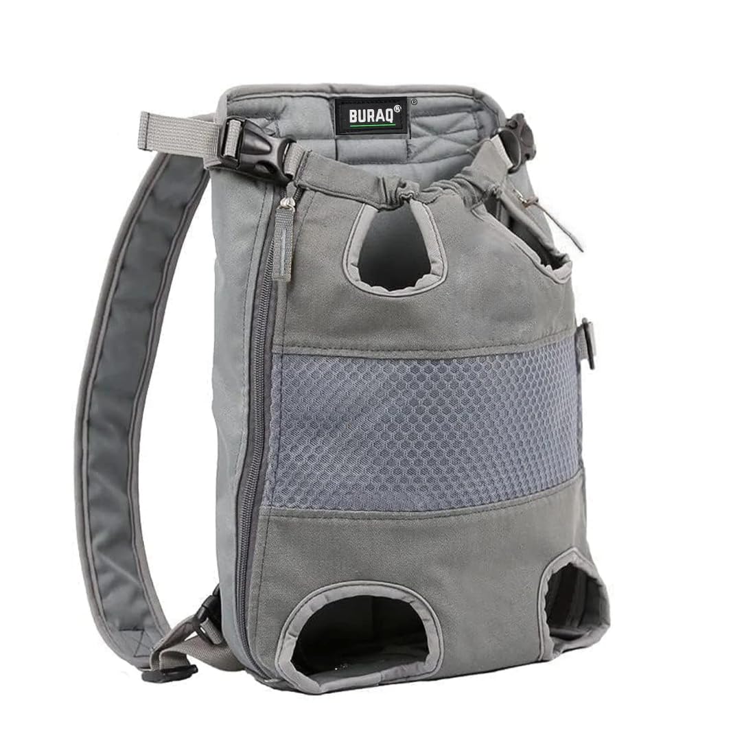 Buraq Shoulder Pet Carrier Backpack - Legs Out Front-Facing Dog Hiking Backpack for Small Medium Dogs, for Traveling Hiking Camping Outdoor (M, Grey)