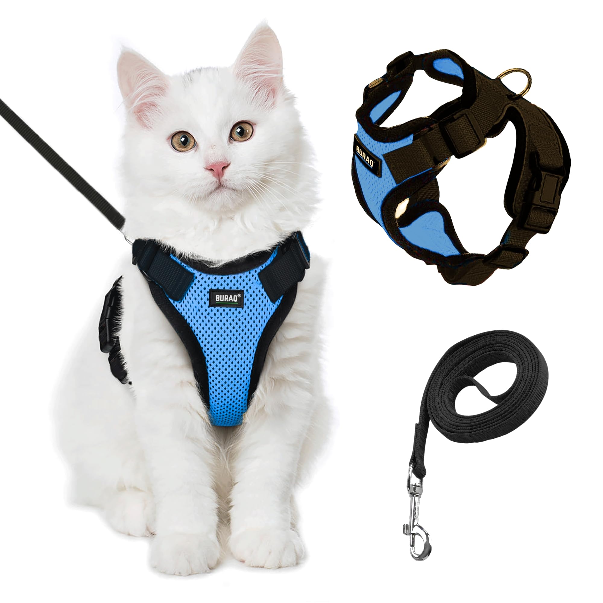 Cat Harness with Leash (S - Grey)