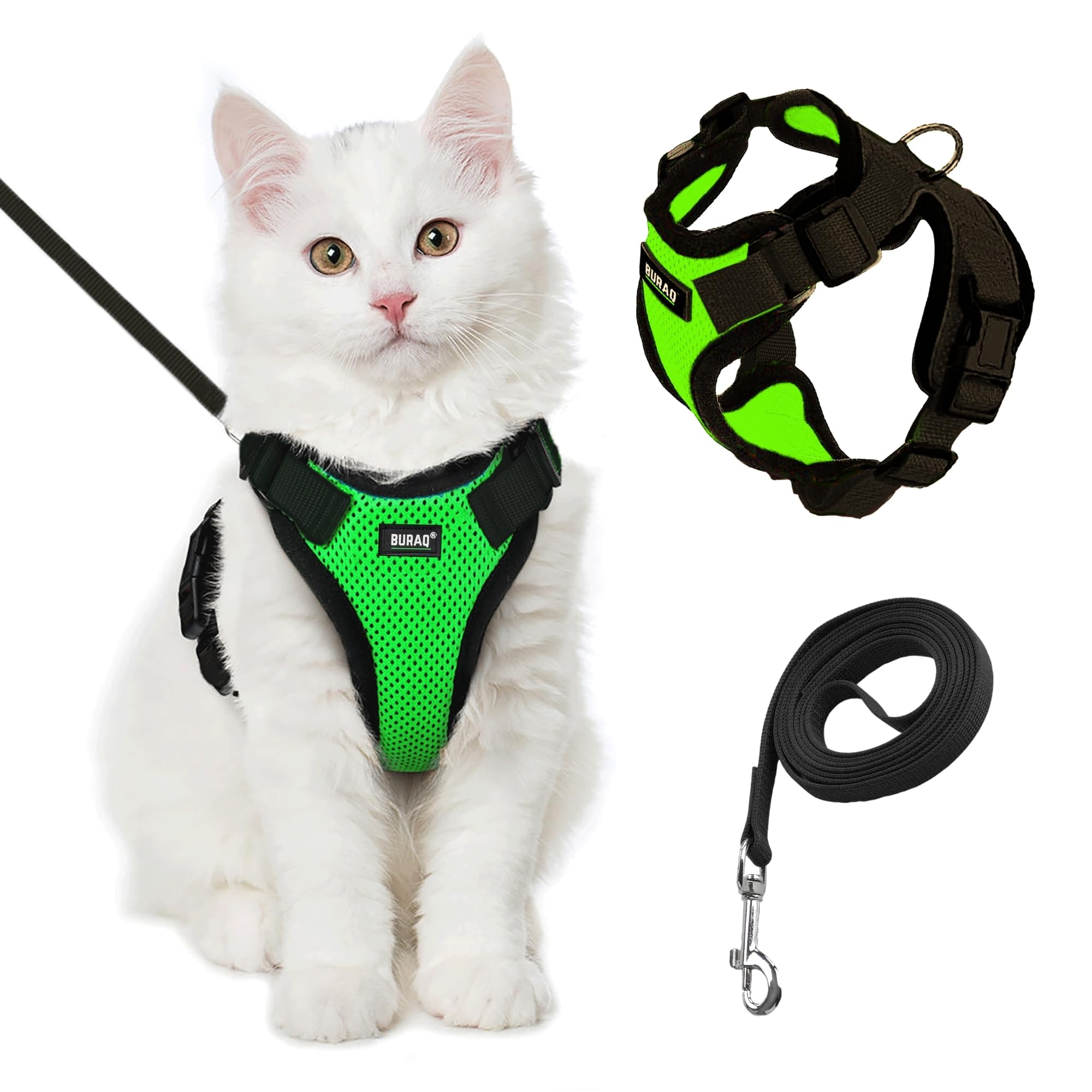 Cat Harness with Leash (S - Grey)