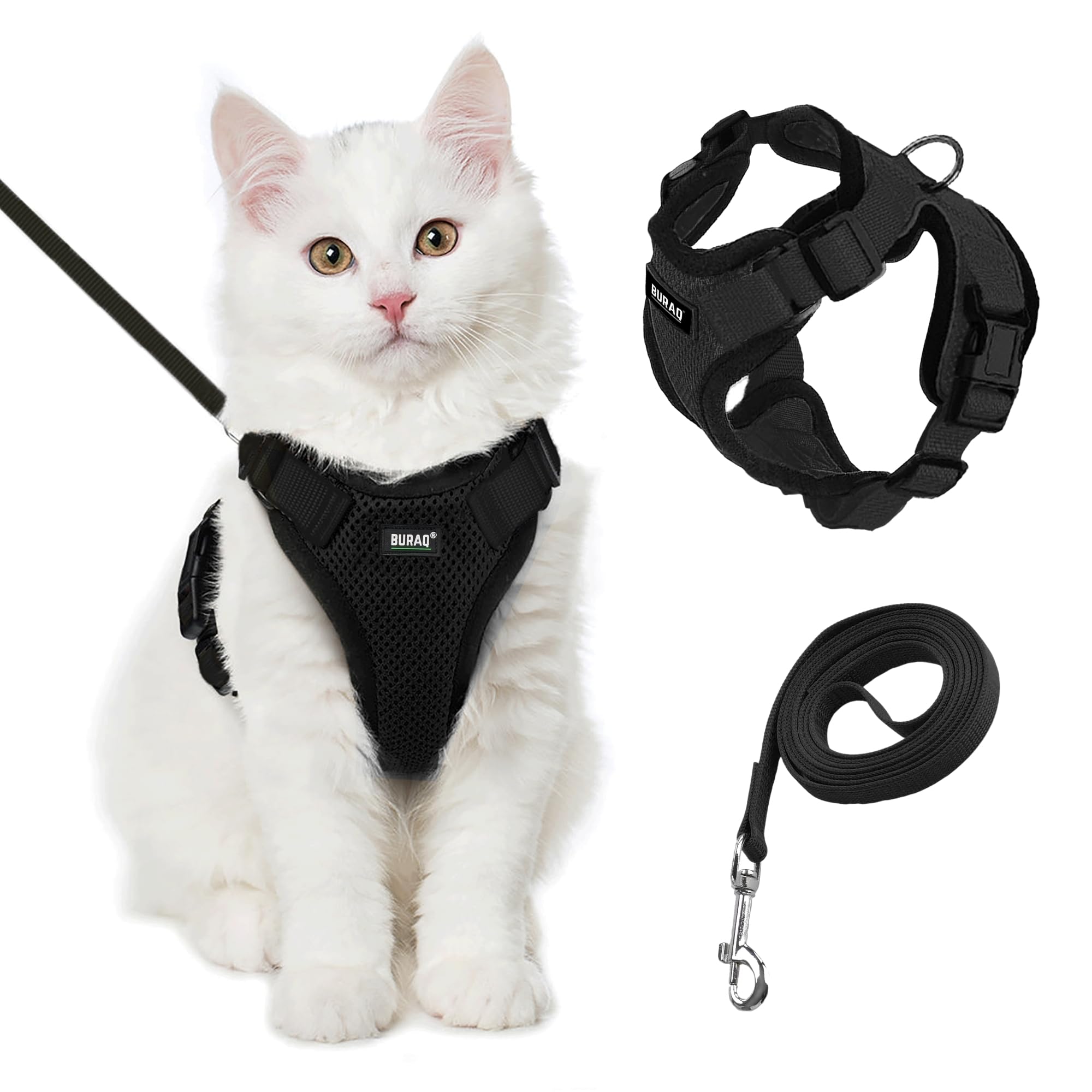 Cat Harness with Leash (S - Grey)