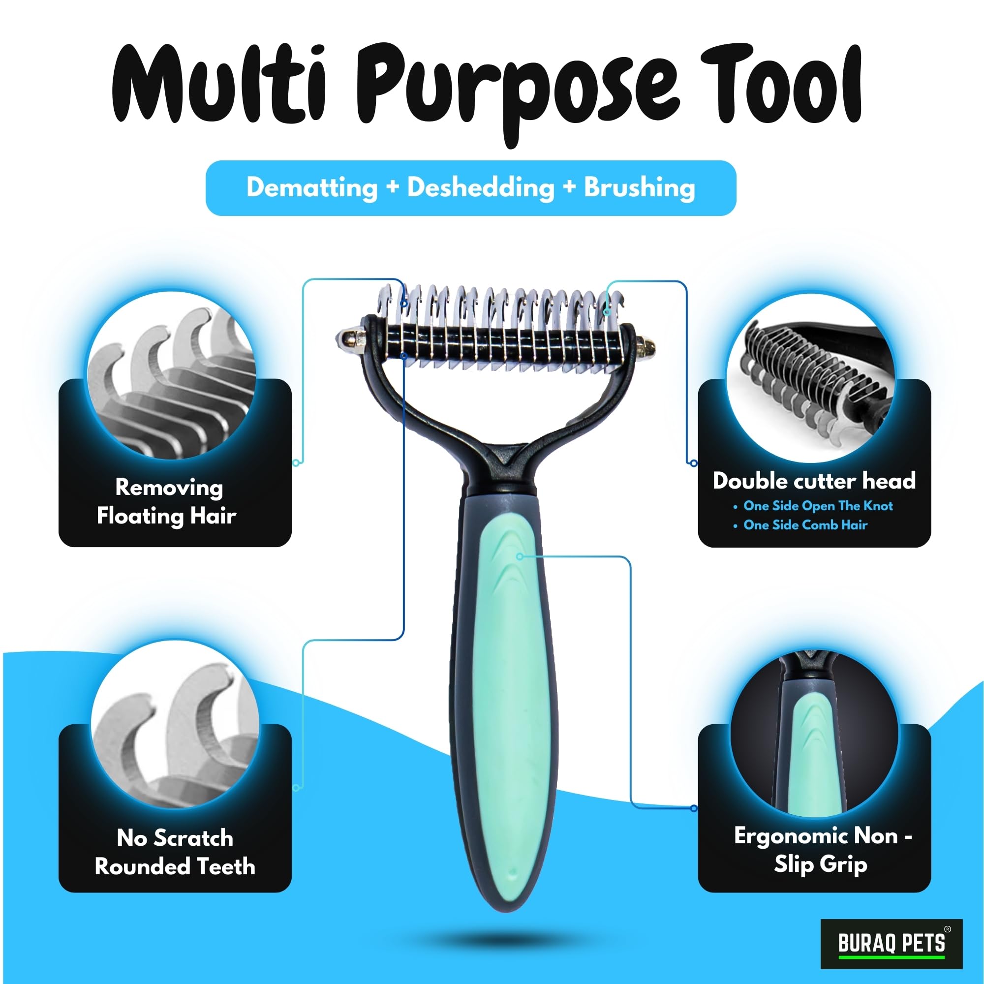 Dematting Grooming Brush  for Cats and Dogs.