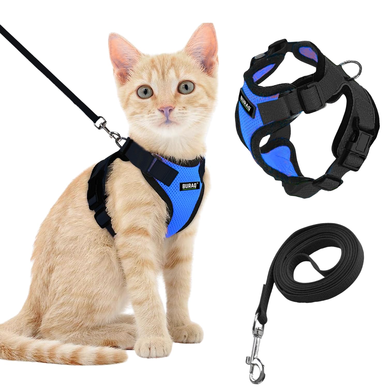 Cat Harness with Leash (S - Grey)