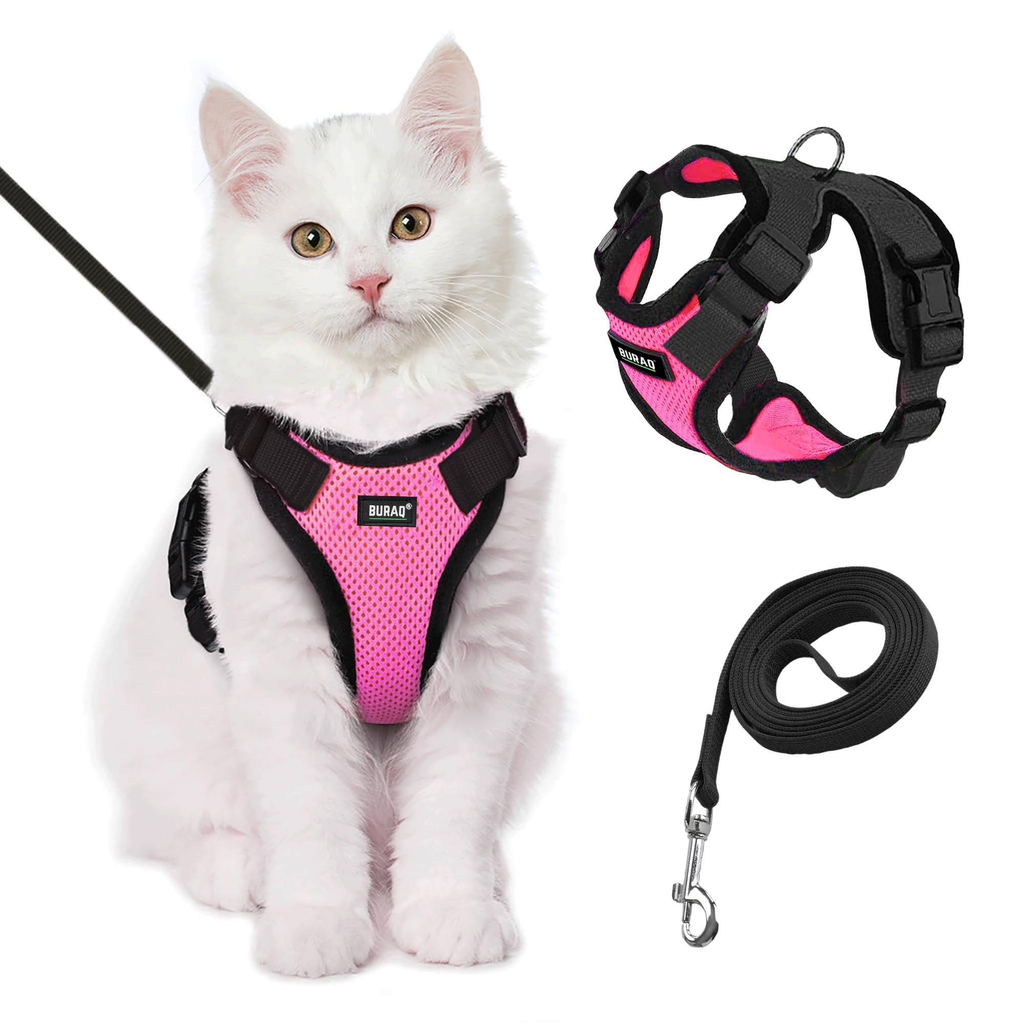 Cat Harness with Leash (S - Grey)