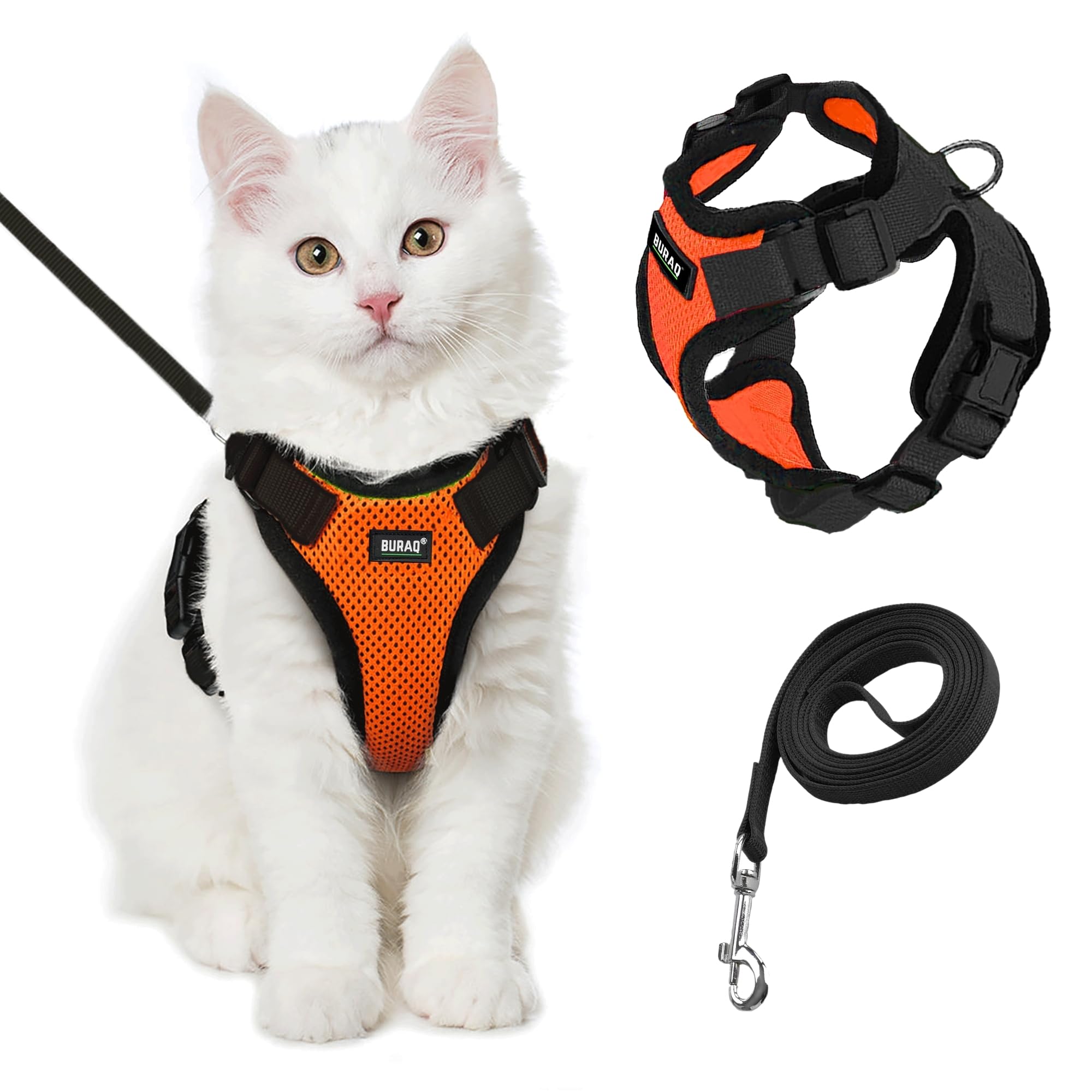 Cat Harness with Leash (S - Grey)