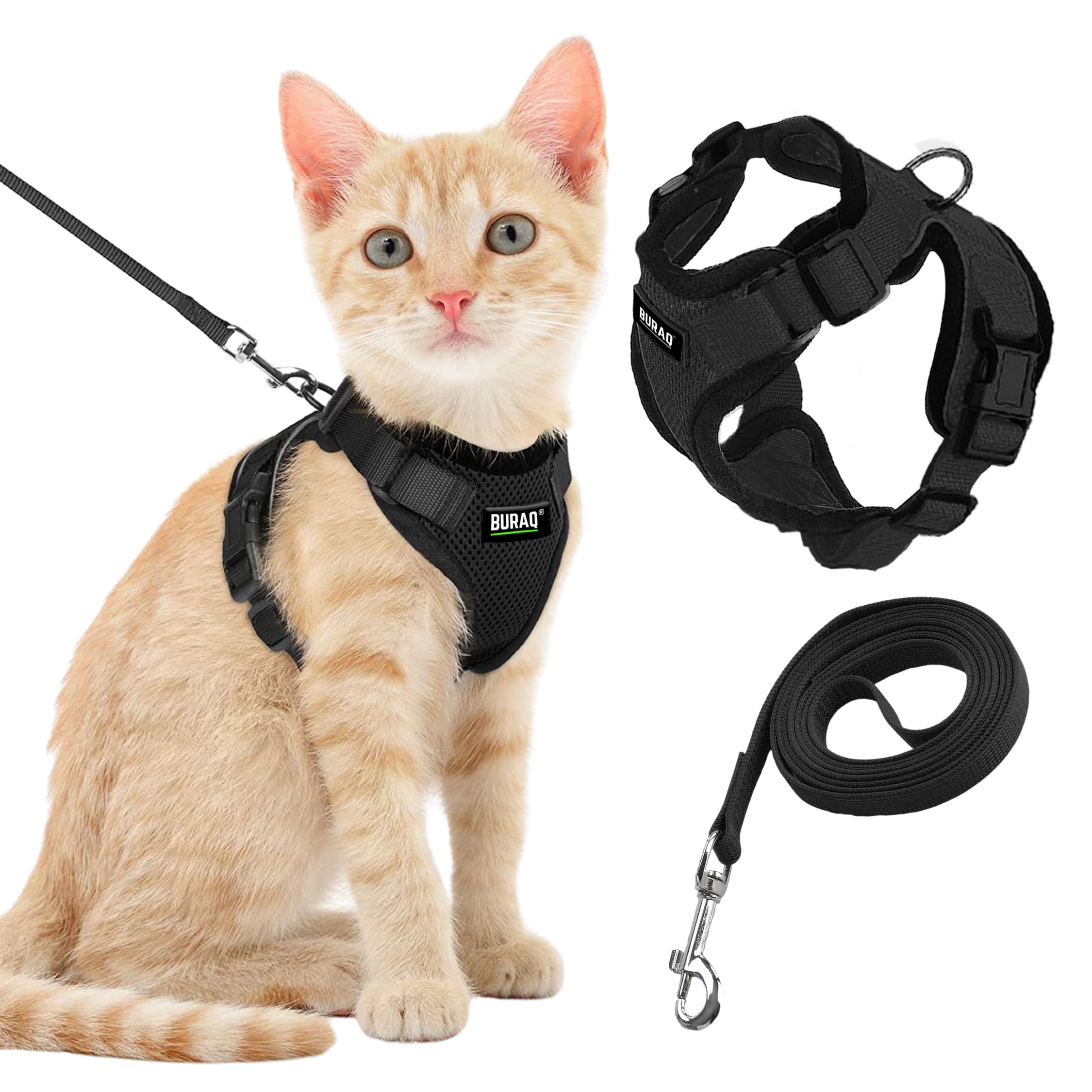 Cat Harness with Leash (S - Grey)