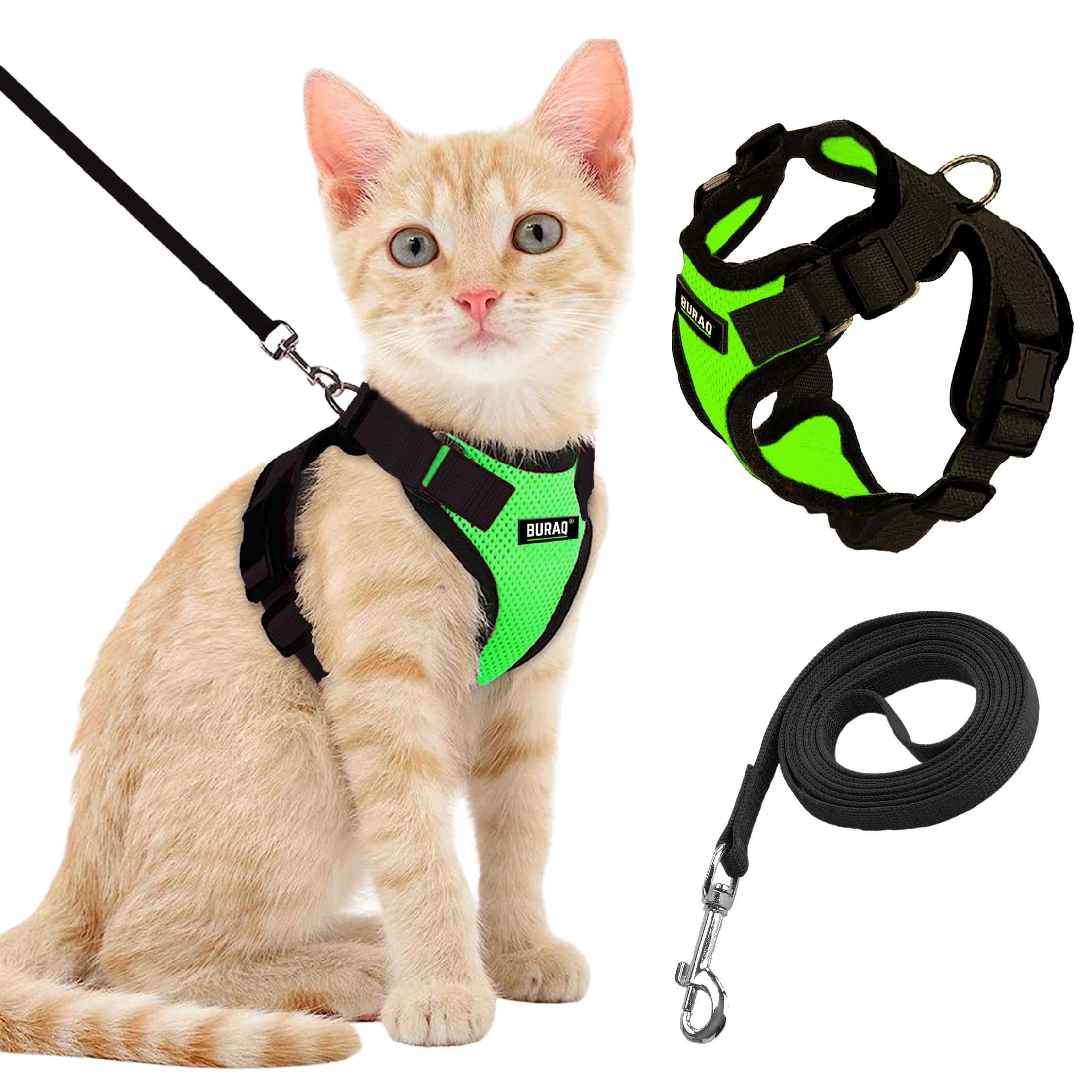 Cat Harness with Leash (S - Grey)