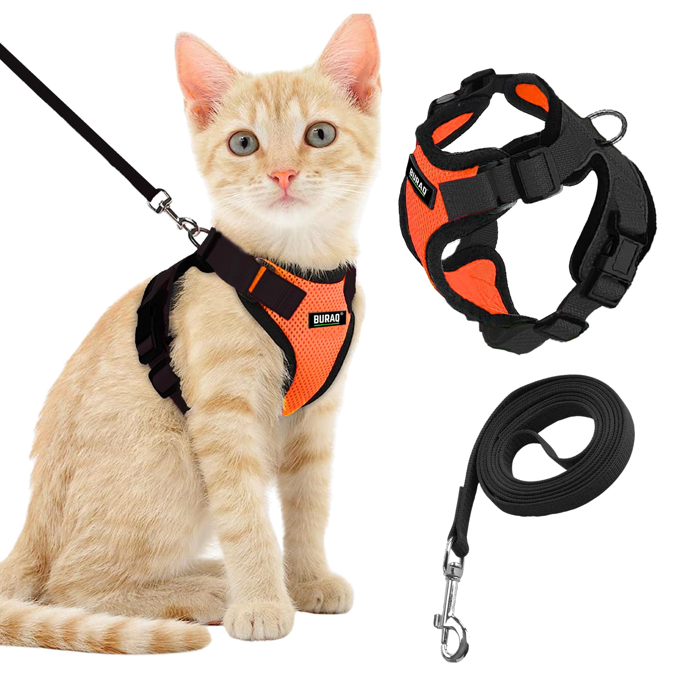 Cat Harness with Leash (S - Grey)