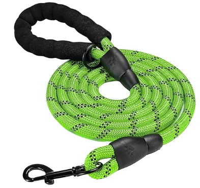 Heavy Duty Dog Leash with Anti Slip Padded Handle Strong Training Rope | Highly Reflective Threads for Small Medium and Large Dogs