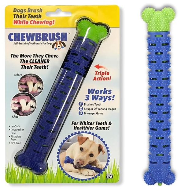 Puppy Chew Toothbrush Durable Chewing, Teething, and Training Toy For Medium & Large Dogs