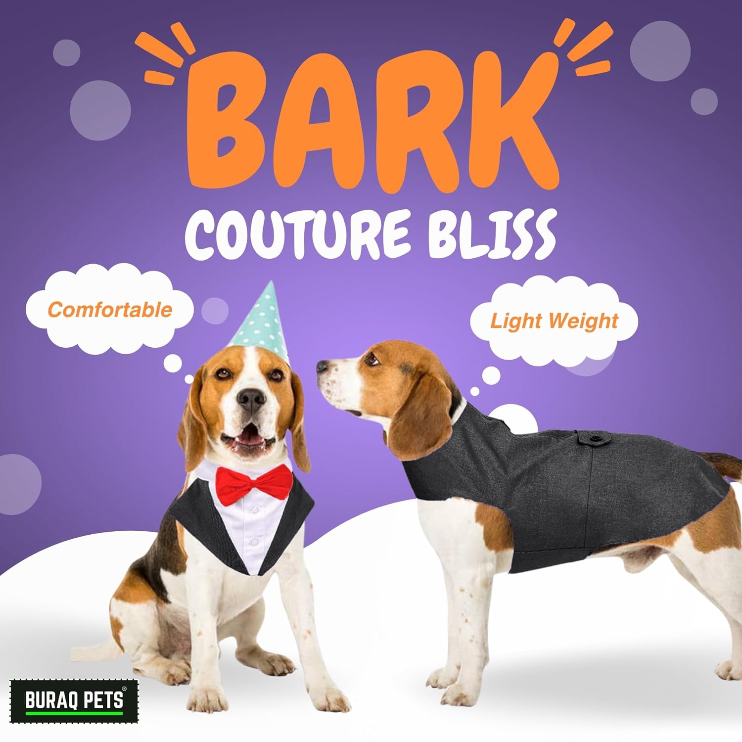 Bqhagfte Dog Tuxedo Dog Suit Bandana Set, Dogs Tuxedo Wedding Party Suit, Dog Wedding Bow Tie Shirt Formal Dog Weeding Attire For Large And Medium Dog