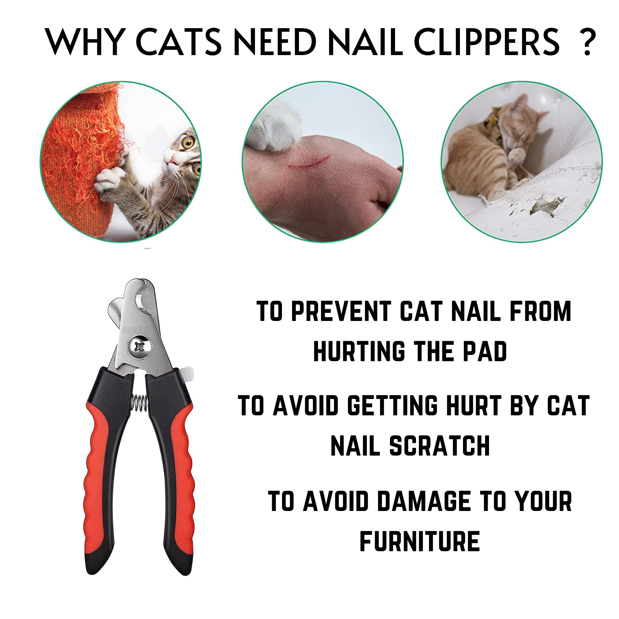 GetUSCart- gonicc Cat Nail Clippers Sharp Stainless Steel Professional Pet Nail  Trimmers for Cat(with Free Nail File in Handle),Small Breed Dog, Rabbit and  Small Animal, with Safety Guard to Avoid Over Cutting